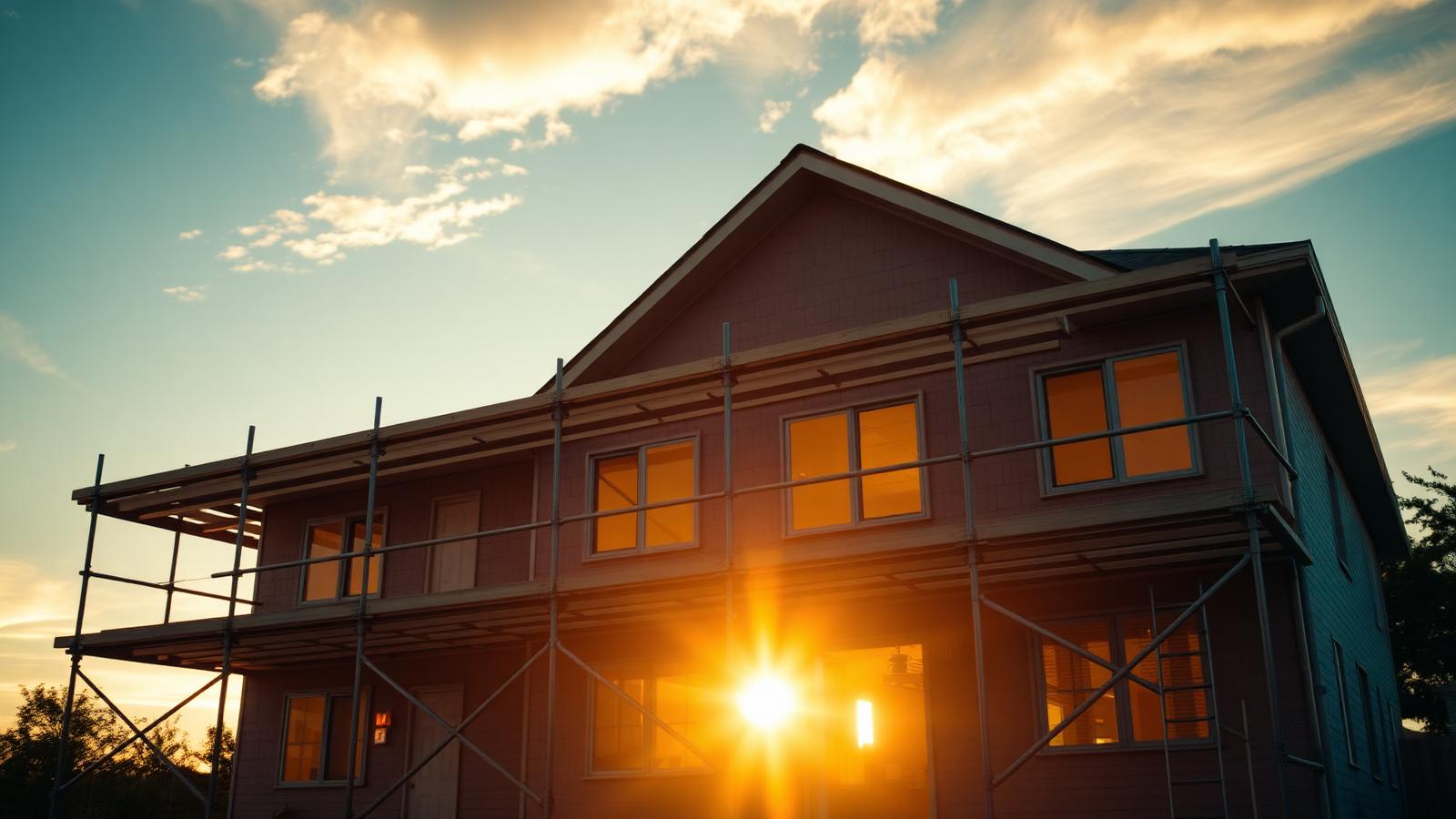 Texas and Florida fix-and-flip investment property mid-renovation with financing overlay